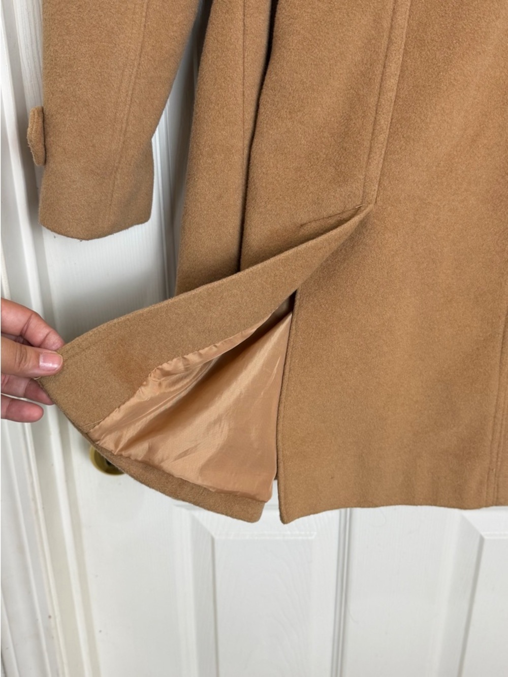 Michael Kors Camel Tan Wool-Blend Belted Coat - Picture 7 of 8